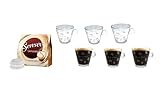 Senseo Kaffeepads Cappuccino plus 6er Set Gläser mit Henk