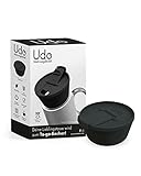 Udo® Mehrweg-Deckel | Macht deine Lieblingstasse zum Coffee To Go Becher | Wiederverwendbar, Lebensmittelecht & Spülmaschinen-geeignet | Für Tassen mit Ø 72-82mm (schwarz)