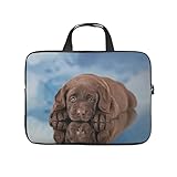 Facbalaign Laptop-Tasche Brauner Labrador Notebooktasche Tragbar Kratzfest mit Griff White 13 Z