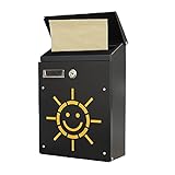 AqGwfcH Cast Iron Mailbox, Wandmontage Letterbox, Leicht Zu Beobachten, Briefkasten mit Bullauge für Wohn-Veranda-bürogarten 11x8.2x3.5
