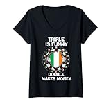 Damen Irland Flagge Stolz Irish Pub Darts Spieler Trikot T-Shirt mit V