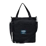 Damen Canvas Schultertasche Casual Hobo Crossbody Taschen Große Kapazität Handtasche Sling Crossbody Tasche für Arbeit, Schule oder Reisen, Schwarz ,