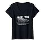 Damen Vegan FAQ Meist gestellte Fragen Veganismus T-Shirt mit V