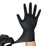 MXSH Einweghandschuhe, schulterlang, rosafarbene Handschuhe, schwarze Handschuhe, dicke Anziehhandschuhe (100 Stück, kurze schwarze Handschuhe)