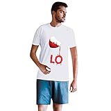 T-Shirt Herren - Kurzarm Rundhals Männer Paare Liebhaber Valentinstag O-Ausschnitt Kurzarm Print T-Shirts Tops Sommer Frauen Lässige V-Ausschnitt Kurzarm T-Shirt B