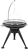 Deluxe XXL BBQ 65 cm Schwenk Grill Dreibein Feuerschale Edelstahl Designg