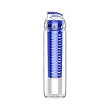 Hspemo Trinkflasche 900 ml - Wasserflasche mit fruchteinsatz - Auslaufsicher Sportflasche - Water Bottle BPA Frei aus Kunststoff - Flasche f¨¹r Kinder,Sport,Fitness,Fu?Ball,Fahrrad,O