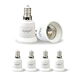 Uplight E14 auf E27 Sockel Adapter,E14 bis E27 Lampen Sockel Konverter,Max Spannung 250V, Max Leistung 200W, 6er-Pack