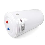 Berkalash 50L Elektro Warmwasserspeicher, LED-Temperaturanzeige Warmwasserkessel, 2000 Watt Horizontal wandhängender Elektro Warmwasserspeicher B