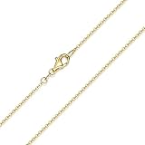 MATERIA Gold Ankerkette 925 Sterling Silber 1mm Halskette vergoldet in 40-80cm verfügbar #K61, Länge Halskette:70