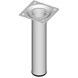 Element System 4 Stück Stahlrohrfüße rund, Tischbeine, Möbelfüße inklusive Anschraubplatte, Länge 15 cm, Durchmesser 30 mm, 4 Farben, 11 Abmessungen, weiß, 11100-00011