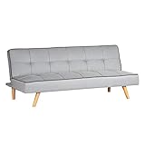 Homestyle4u 1961, Schlafsofa Sofa mit Bettfunktion Klappbar, Schlafcouch Grau S