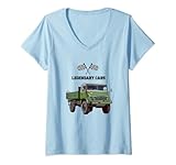 Damen Trecker LKW Landmaschine Traktor Unimog 4x4 T-Shirt mit V