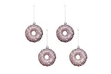 Heitmann Deco Christbaum - Schmuck - Donut - 4er Set - Weihnachtskugeln - rosa - ca. 8,5 x 8,5