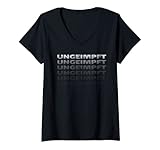 Damen Aufruf gegen Impfen als Statement T-Shirt mit V