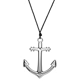 Amakando Anker Anhänger Kette Seemann Halsband Schiffsanker Halsschmuck Matrose Halskette Karneval Kostüm Accessoires Mottoparty Schmuck Seefahrer Modeschmuck