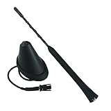 FanPaYY Autoantenne 18cm + Antennenfuss, Antenne Dachantenne Antennensockel 2 Verstärker Radio Antenne Dachradio für V-W Golf 4 5 6 7 Pa-ssat Lupo Polo 6R A6 Opel Astra Ford Focus Seat Sk