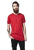 Urban Classics Herren Shaped Long Tee T-Shirt, Rot (Feuerrot 697), XL