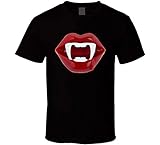 Vampire Diaries T-Shirt mit großen roten Lippen und Bluttropfen, Vampire Diaries Gr. M, Schw