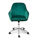 Bürostuhl Ergonomischer Schreibtischstuhl Bürohocker Arbeitshocker Moderner Drehstuhl mit Rollen Office Chair, Wippfunktion, Stufenlos Höhenverstellbar, Grü