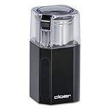 Cloer 7580 Elektrische Kaffee-und Gewürzmühle, 200 W, für Pesto, Nüsse und Getreide, bis zu 70 g Kaffeebohnen, abnehmbarer Edelstahlbehälter, schw