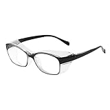 Damen Herren UV Schutz Brille Anti Blaue Brille Schutzbrille mit integriertem Seitenschutz sowie beschlagsfreien und kratzfesten Pc Gaming Brille Flache Brille Zum Aug