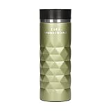 Personalisierter Premium Edelstahl Thermobecher -Diamond- 100% auslaufsicher Isolierbecher Kaffeebecher To Go mit Namen 450ml Autobecher Mug mit Wunschgravur (smaragd grün)