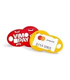 VIMpayGo V2: Die kleinste MasterCard der Welt mit Vier Schlüsselanhängern mit integriertem Einkaufswagenlöser I Bunte NFC-Schlüsselanhänger für EIN bargeldloses Leb