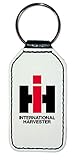 Bimaxx Leder Schlüsselanhänger | IHC Int. Harvester Logo | rechteckig | weiß