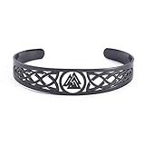 XLTFZY Armbänder Armreif Neuheit Nordicng Symbol Irish Trinity Knot Edelstahlvintage Amulett Schmuck Geschenke Für Männer Frauen Teens/Black