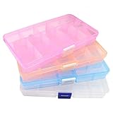 Beaupretty Kunststoff-Gitterbox Durchsichtige Organizer-Box mit Trennwandfach Schmuck-Organizer-Box für Perlenschmuck Aufbewahrungspillenplaner 4-TLG