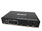 HDMI Splitter 2X2, HDMI Switcher Mit Optischer & L/R Audio Ausgang, unterstützt 4K@60Hz, 3D, 1080p HDCP 1.3 für Apple TV Computer PS3 / PS4 MacBook Blue-Ray Play