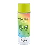 RAYHER HOBBY 34145416 Acryl-Spray, Acryllack, seidenmatt, Sprühlack für innen und außen, hohe Deckkraft, umweltbewusst spraylackieren, Dose 200 ml, apfelgrü