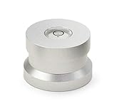 Dynavox Single Puck ASP3, Adapter aus Aluminium für 45er Single-Schallplatten, integrierte Libelle zur Justage des Plattenspielers, Silb