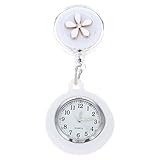 Quarz Pin- Auf Hängen Brosche Uhr: Weiß Uhr Medizinische Krankenschwester Arzt Taschenuhr mit Schmetterling Design Studenten Prüfung Uhr Geschenk für Mädchen F