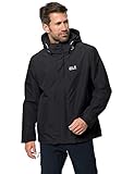 Jack Wolfskin Herren Arland 3in1 M 3-in-1-jacke Wasserdicht Winddicht Atmungsaktiv 3in1-jacke, schwarz, XXL