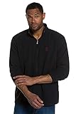 JP 1880 Herren L-8XL bis 7 XL, Fleece Jacke, Sweat-Jacke, Stehkragen, Reißverschluss & 2 Taschen, Outdoor Kleidung, schwarz 4XL 705552 10-4XL
