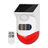 Hemore Solar Bewegungssensor Alarm Standalone Sirene Basic Security Burglar Alarmanlage für Kabine/Carport/Build Site/Shed/