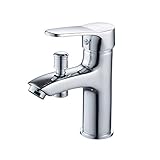 JIEZ Kupfer-Waschtischarmatur mit Dusche und Druckdusche Einloch-Badezimmer-Waschtischarmatur Heiß- und Kaltmischbatterie Dual-Use für Zuhause und Geschäft (7)