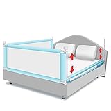 TUHFG Verstellbares Bettgitter für Kleinkinder, 3 Seiten, Anti-Out-Railing Baffle Smooth Lifting schnelle Installation, bequeme Stoffe, 2 Farben, 4 Größen (Farbe: Pink, Größe: 200 x 180 x 65-74 cm)