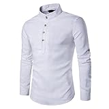 Casual Fashion Europäische Größe Plus Size Einfarbig Langarm Stehkragen Leinenhemd Polos Casual Tops Stehkragen Splice Golf Rundhals Casual Golf T-Shirt Slim Fit Casual Tee Basic Top