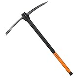 Fiskars geschmiedete Kreuzhacke, Länge 90 cm, Gewicht 3,2 kg, Geschmiedeter Stahl-Kopf/Glasfaserverstärkter Kunststoff-Griff, Schwarz/Orange, 250, 1002208