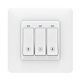 MoKo WLAN Smart Rolladen Zeitschaltuhr, WiFi Rolladenschalter Vorhang Schalter Wand Tastschalter, Jalousieschalter Kompatibel mit Alexa Echo Google Home SmartThings, APP Fernbedienung Timer - 1 Pack