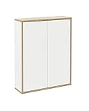 FACKELMANN Doppel-Hängeschrank Finn/Badschrank mit Push-to-Open/Maße (B x H x T): ca. 60 x 75 x 20,5 cm/Schrank fürs Bad mit 2 Türen/Korpus: Weiß/Front: Weiß/Rahmendekor: B