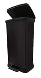 Curver Deco Bin Abfalleimer, Kunststoff, schwarz/schwarz metallic, 50 L