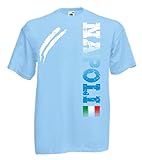 Vestipassioni T-Shirt Napoli Fans Ultras Fußball Sport von S bis 3XL und 4 Farben erhältlich, himmelblau, XL