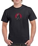 Comedy Shirts - Anime - Seven Prey - Gelber Hintergrund - Vorne-Mitte u. Hinten - Herren T-Shirt - Schwarz Gr. XXL