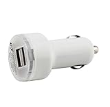 C63 – Weiß Twin Port USB KFZ-Ladegerät/Adapter. Lädt 2 G
