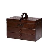 SENWEI Schmuckkästchen aus Holz, Mini-Schmuckschatulle, für den Schreibtisch, als Geschenk für D