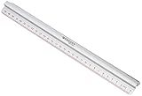 Westcott E-10114 00 Aluminium Lineal mit Griffleiste, 30 cm, silb